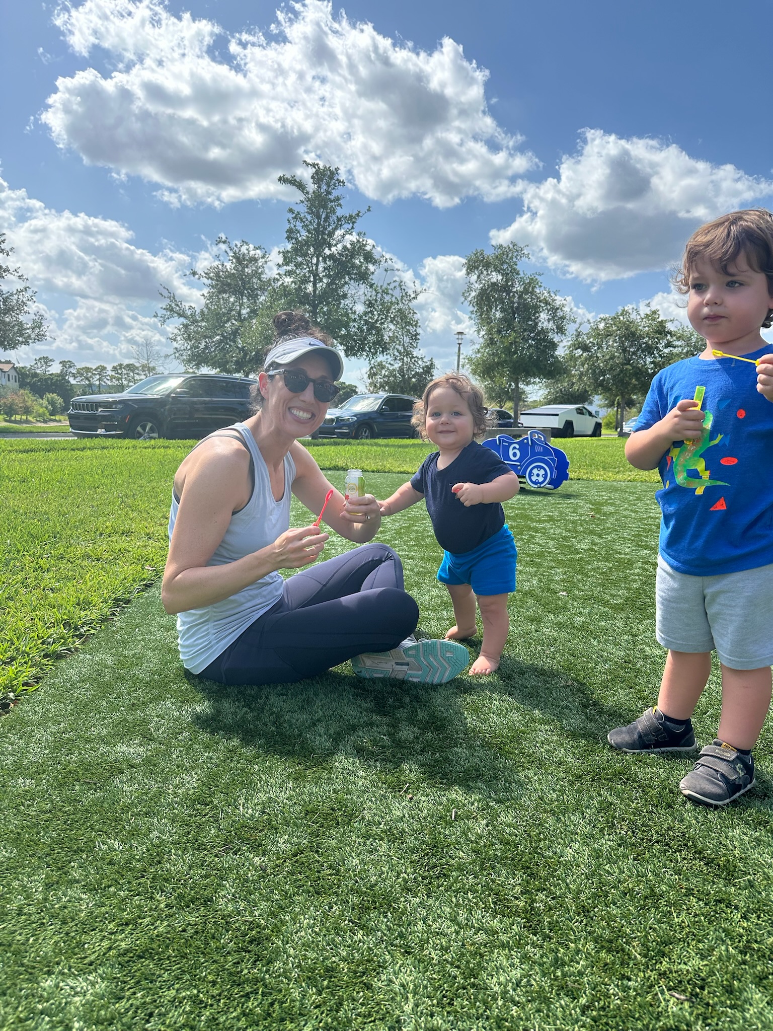 Barrie with kids at park